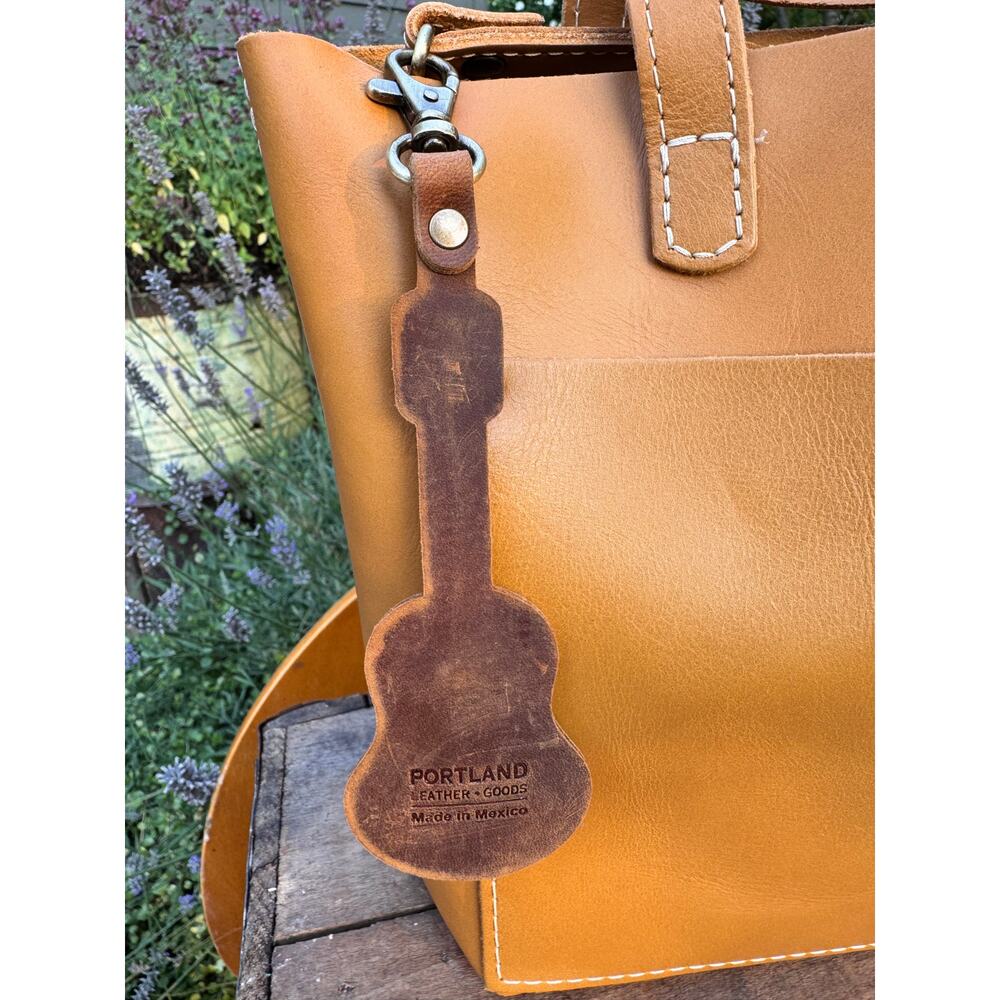 Portland Leather Acoustic Guitar Bag Charm Guitar Purse Charm Brown - Picture 3 of 5